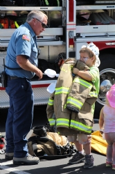 fire fighter and kid